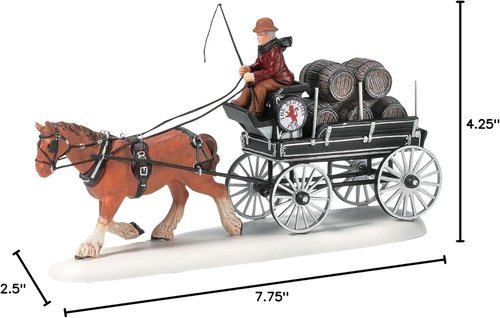 Department 56 - Dickens' Village The Red Lion Pub Horse-Drawn Beer Wagon Figurine | 4.25 Inch, Multicolor