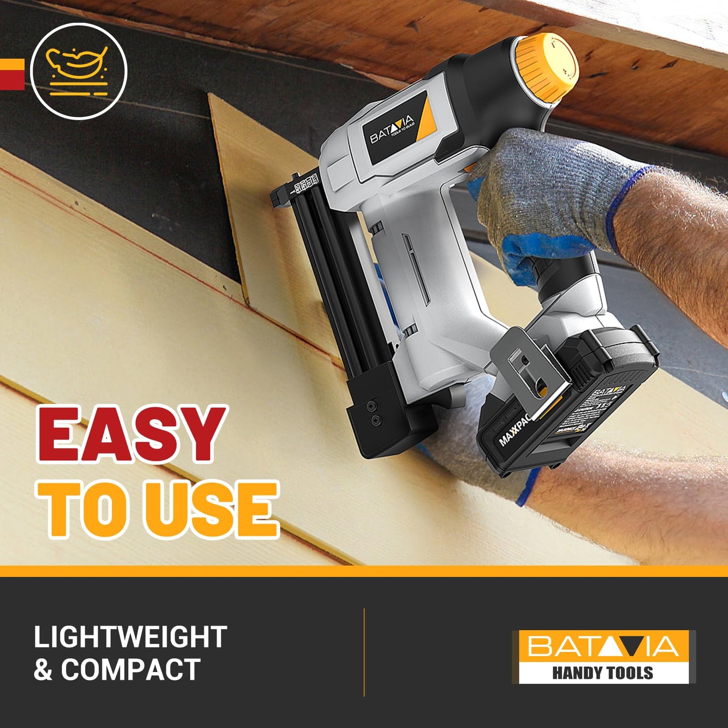 20V Nail Gun Battery Powered, 18 GA 2-in-1 Cordless Brad Nailer Stapler with 2.0Ah Battery, 800 Nails(Up to 1-1/4") and 200 Staples, Electric Nail Gun for Upholstery, Woodworking & Home Improvement