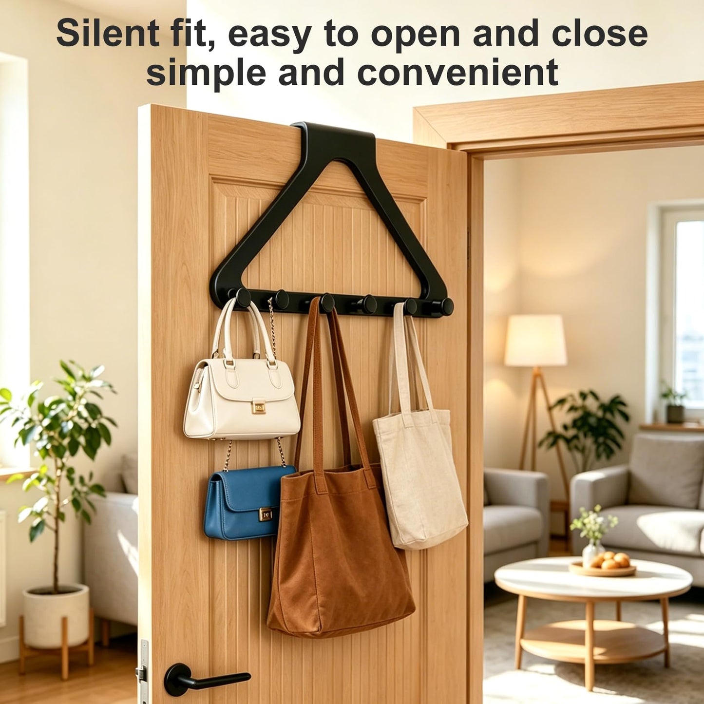 Gptkop 2026 New Over-The-Door Hanger Organizer, Space Saving, Over the Door Hanger Rack for Coat Hat Scarf Towels, 50 lb Load, No-Drill, Fabric-Friendly Round Hook