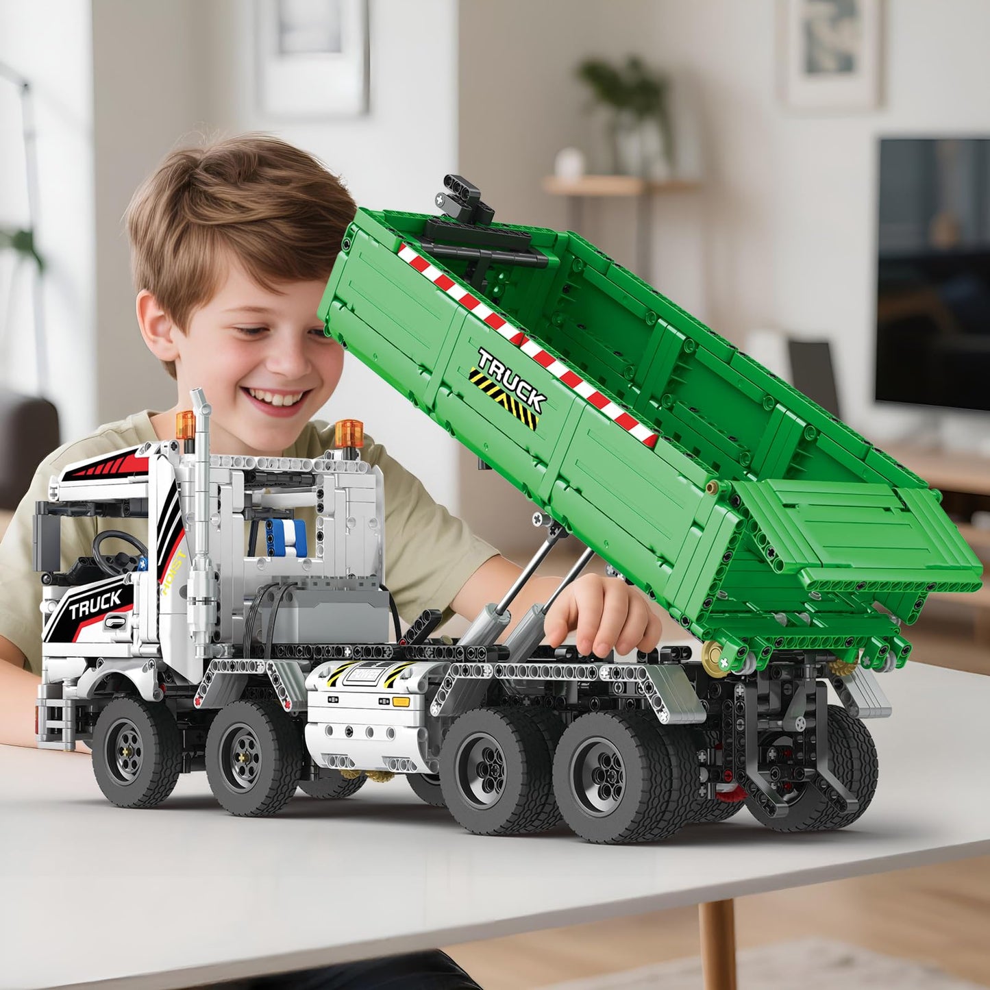 Reobrix 4 in 1 City Construction Building Toys, RC Truck Vehicles Set Toys for Adults and Boys, APP & Remote Control Transport Truck Building Toys, DIY Educational Gift for Boys 14+ (2852 PCS)