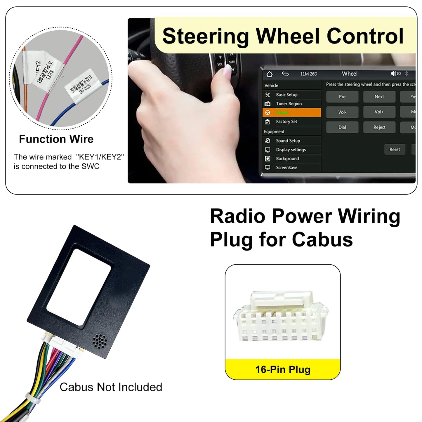 2015-2018/Dodge 2014-2019/Jeep 2018-2019, 16Pin Aftermarket Radio Wiring Adapter Compatible with Chrysler Android Car