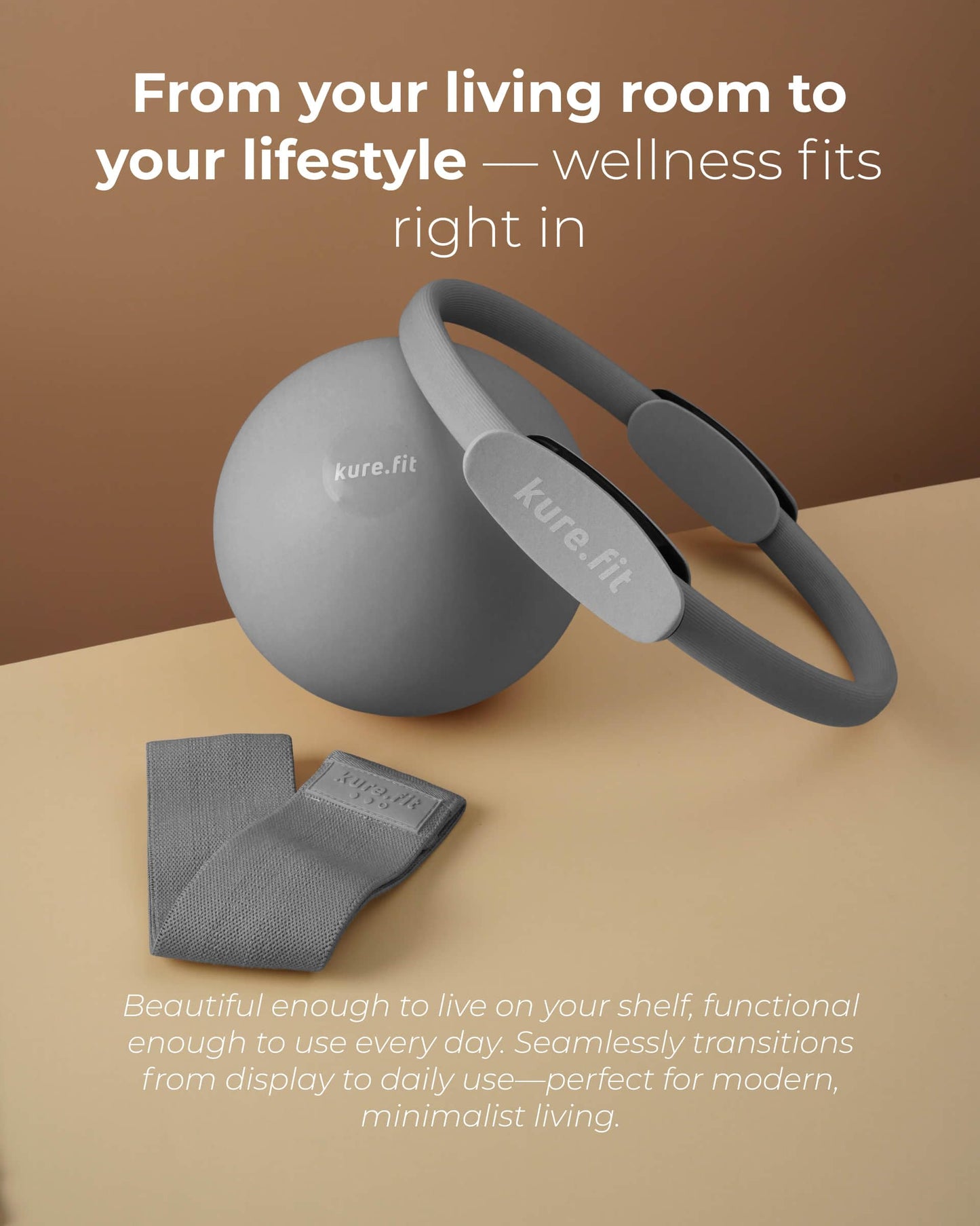 kure.fit Pilates Kit for Women – Home Pilates Equipment Set with Ring, Ball & Resistance Bands | Pilates Starter Kit with Accessories in Gift Box