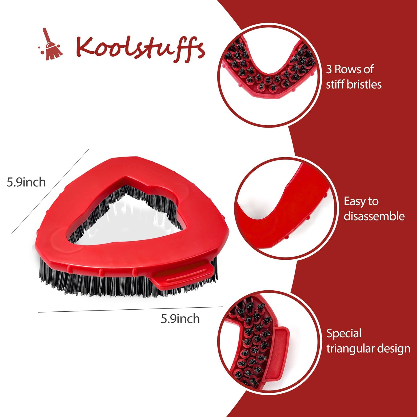 Scrub Brush, 2 Pcs Spin Mop Scrub Brush Head Compatible for EasyWring 1-Tank System, Hard Bristle Cleaning Brush for Bathroom, Kitchen, Tub and Tile
