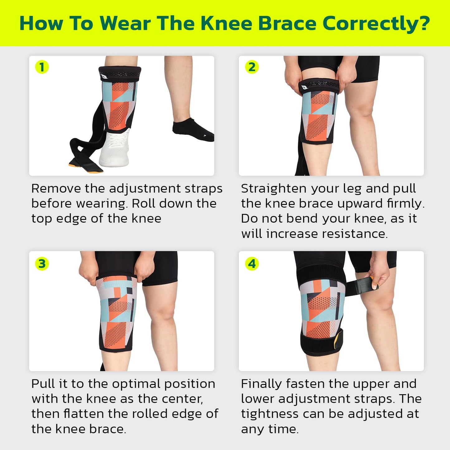 aoFIT Knee Brace (1 Pair) Adjustable Strap 7mm Neoprene Knee Compression Sleeve Knee Support for Men Women for Training & Fitness, Weightlifting, Black Small