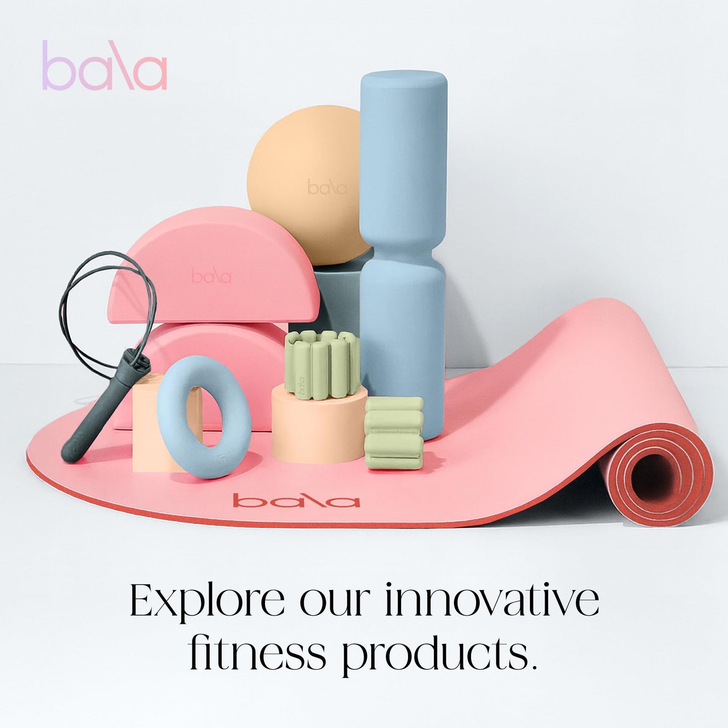 Bala Bangles Wrist & Ankle Weights for Women & Men - 1 lb Adjustable Weighted Bands - Soft Silicone Arm & Leg Weights for Pilates, Yoga, Walking, Barre, Home Workout & Strength Training Exercise
