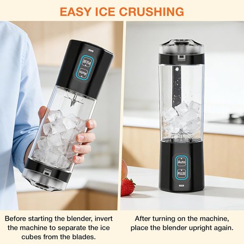 GVODE Portable Personal Blender - 24oz Smoothie Maker with Leakproof Lid & USB-C Rechargeable Design