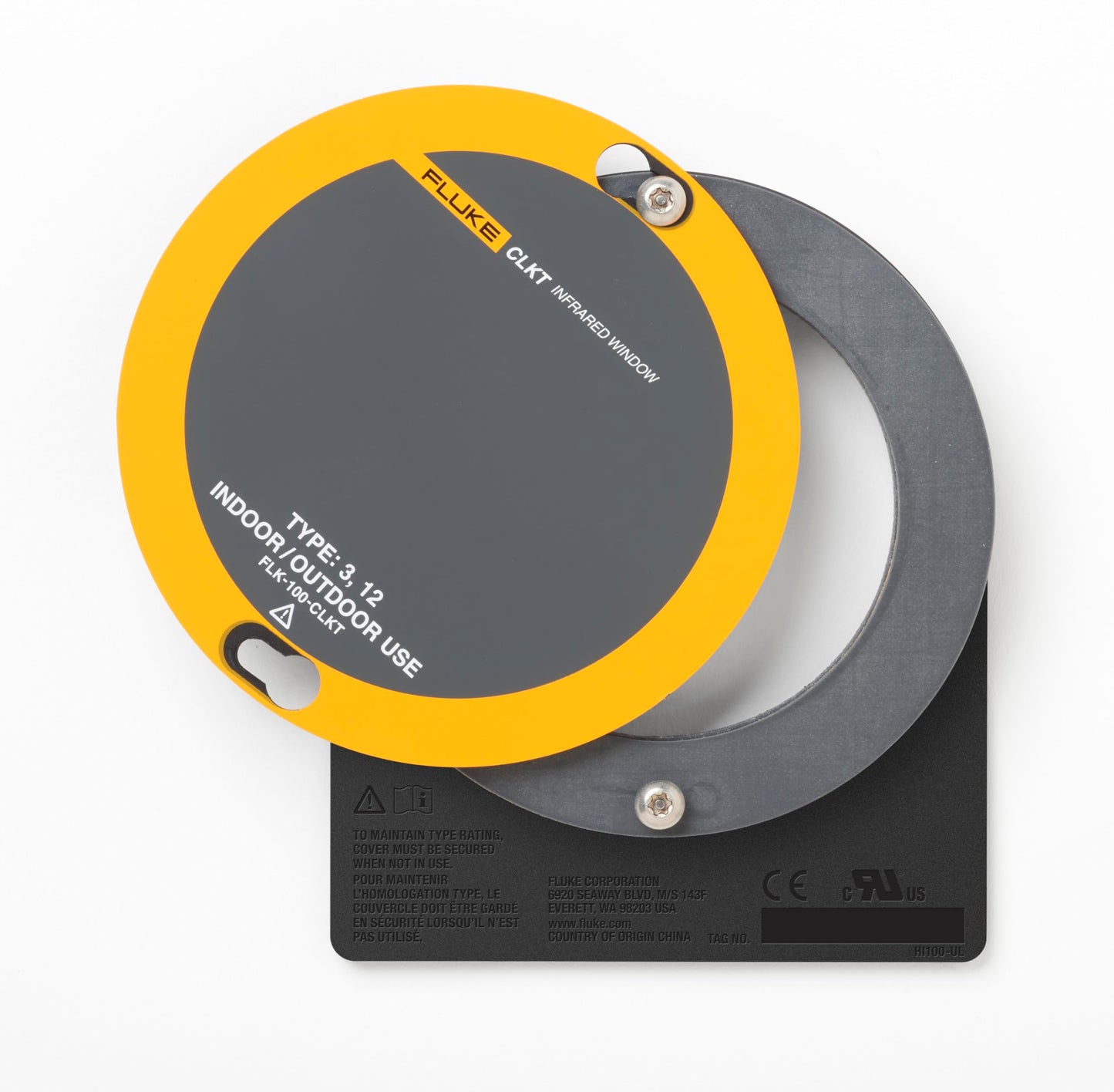 Fluke 100-CLKT C-Range IR Window with Kwik Twist, 4" Diameter, 0.16" Thick, For Outdoor and Indoor Applications