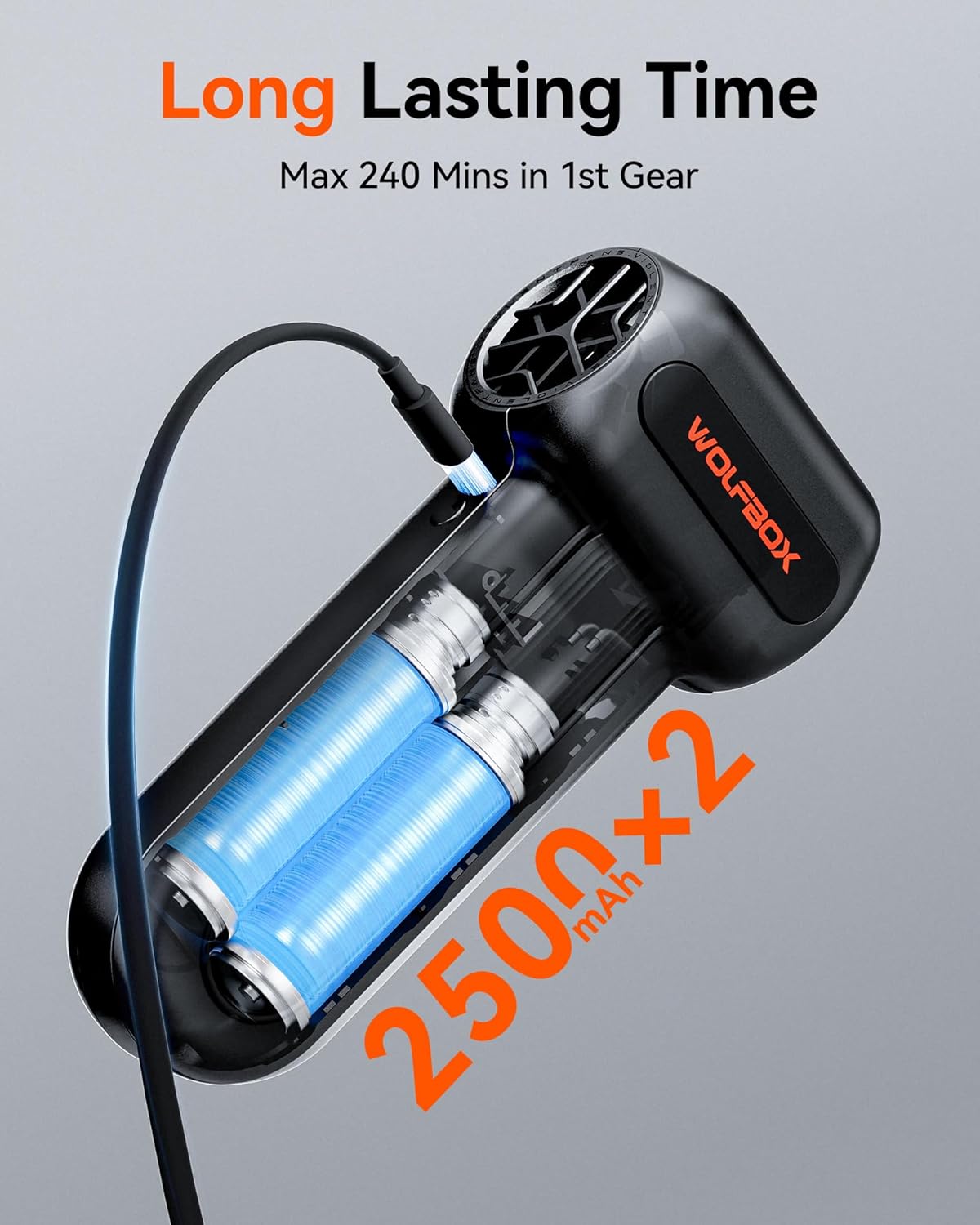 MF60 Duster-110000RPM 3-Speed 5 Nozzle WOLFBOX Compressed Air Super Power Electric Air Duster, Adjustable Rechargeable