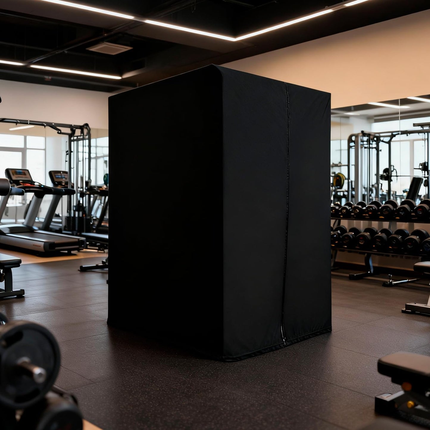 82.5" x 68" x 64" Squat Rack Cover for Gym & Outdoor: 420D Oxford Weight Lifting Rack Protector, Waterproof Power Equipment Cover with Zipper