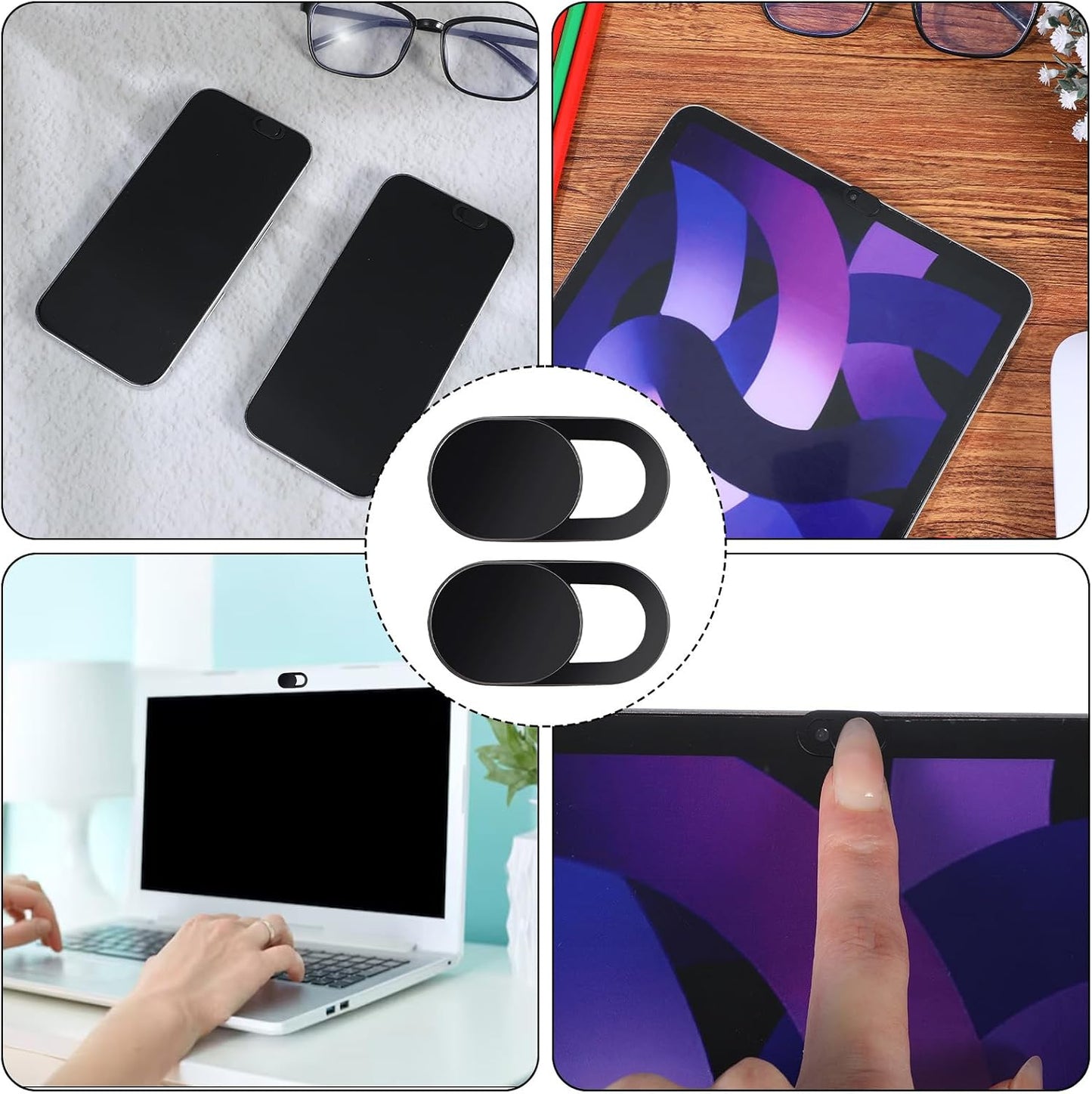 Classicseali 60 Pcs Cell Phone Camera Cover,Ultra Thin Front Camera Cover for Phone, Strong Adhensive Webcam Covers