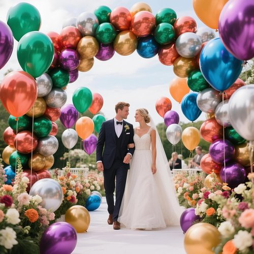 KAWKALSH 12-Inch Metallic Colorful Balloons - 110pcs Bright Latex Party Balloons for Birthdays & Weddings