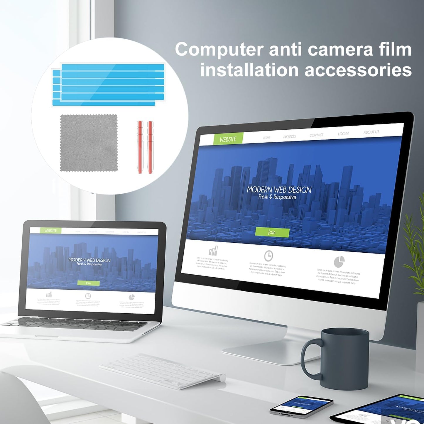 SAVITA 12pcs 2pcs Privacy Screen Adhesive Strips and Plastic Slide Mount Tabs for Computer Monitors with Microfiber