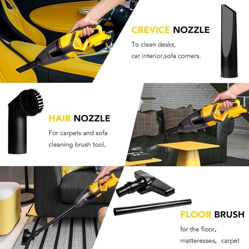 MORCLIN 120W Cordless Handheld Vacuum Cleaner Compatible with DeWalt 20v Max Battery (Tool Only) Portable for Hard Floor Carpet Car Pet Hair Cleaning