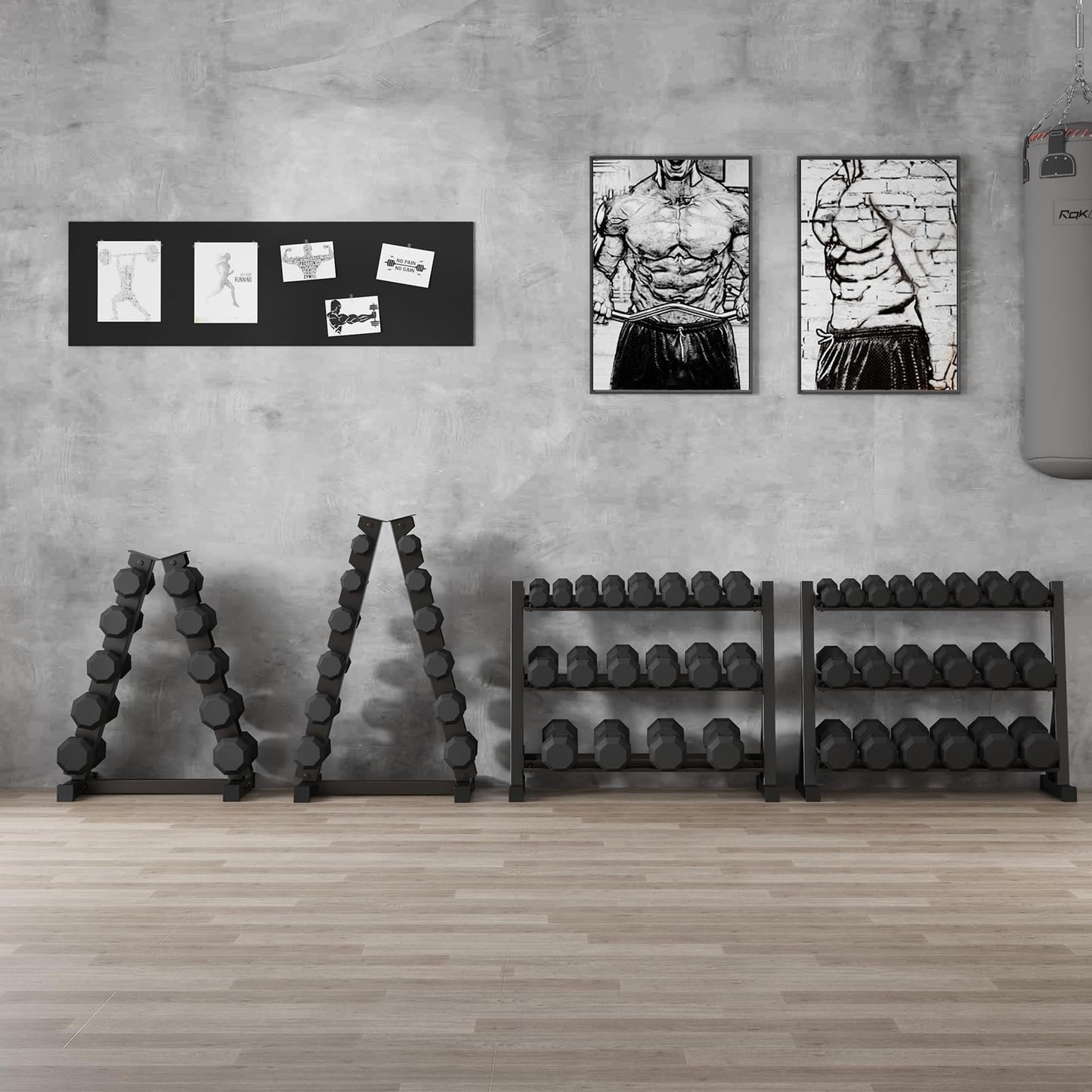 Hex Dumbbell Sets with Rack, 210LB (5-30Lb, 6 Pairs) Rubber Coated Dumbbell Weight Set and Storage Rack,Multiple Sizes Exercise & Fitness Dumbbells for Muscle Toning, Strength Building & Full Body Workout