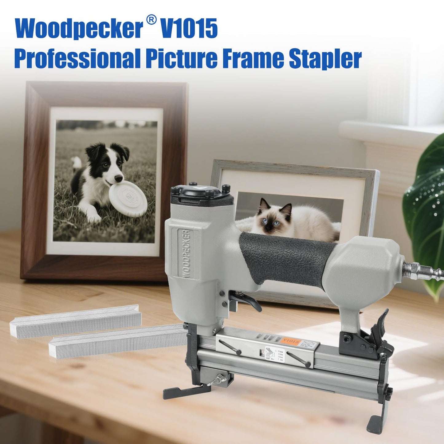Woodpecker V1015 Pneumatic Picture Frame V Nailer Kit with 3/8'' V Nails × 4,000PCS