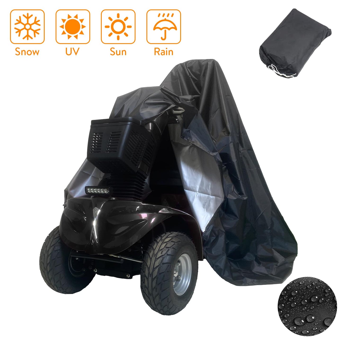 Mobility Scooters for Seniors and Adults, All-Terrain Mobility Scooter with Waterproof Cover, Heavy Duty 4-Wheel Electric Powered Mobility Cart Handicap Scooters, 1000W Motor
