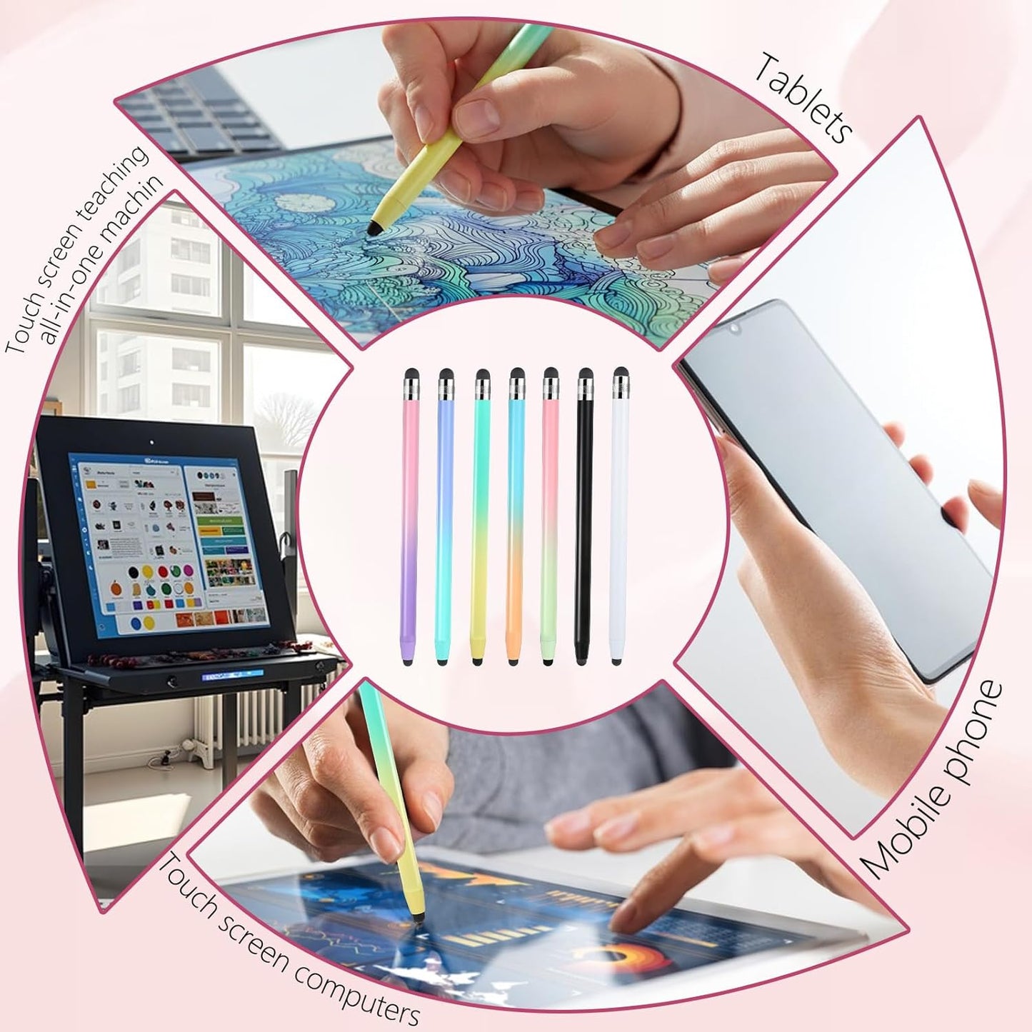 cobee 7 2 1 Pcs Stylus Pens, in Stylus Pen for Touchscreen Universal Tablet Pens High Sensitivity StylusPen with Double