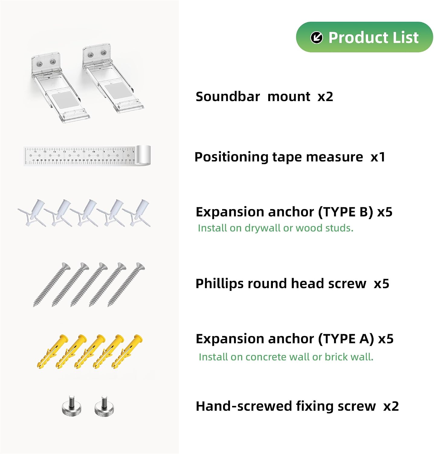 ELETIUO 3.5-6.1,Hold 30 Lbs,Soundbar Soundbar Wall Mount Bracket for Samsung, LG, Sony, JBL, Vizio, Sonos and More