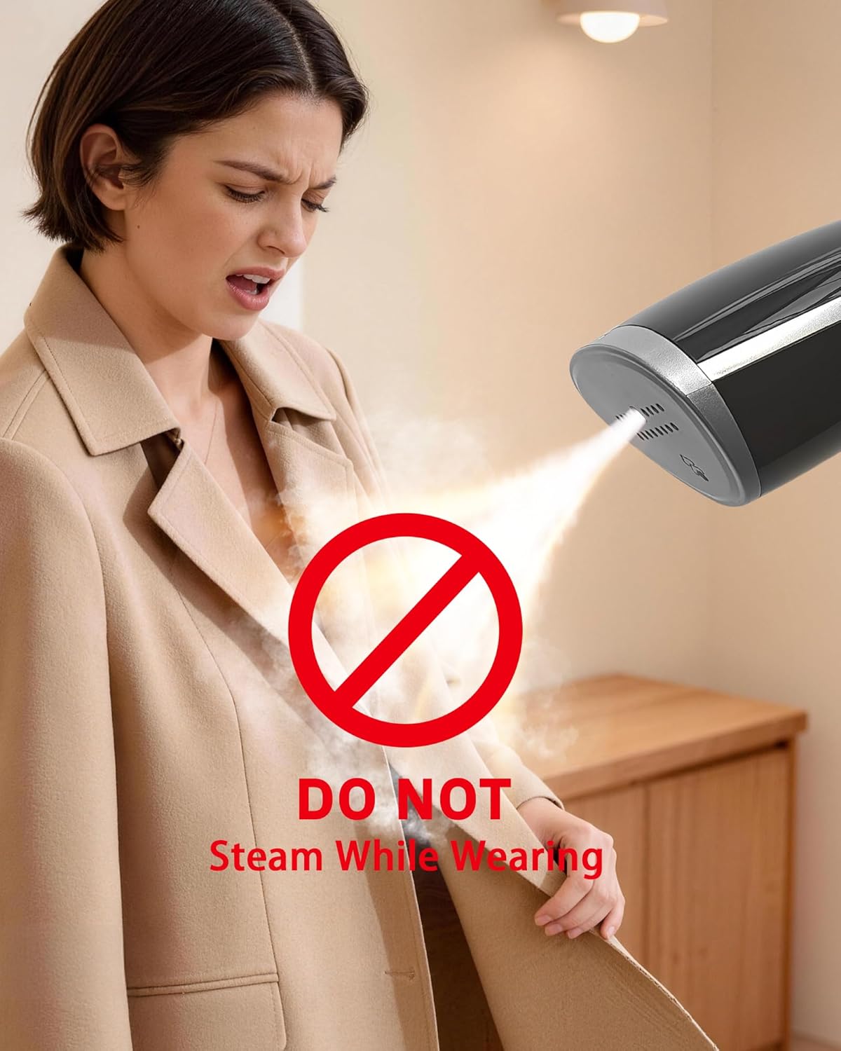OGHom Portable Travel Handheld Steamer - 1000W Garment Wrinkle Remover for Home & Travel - Black