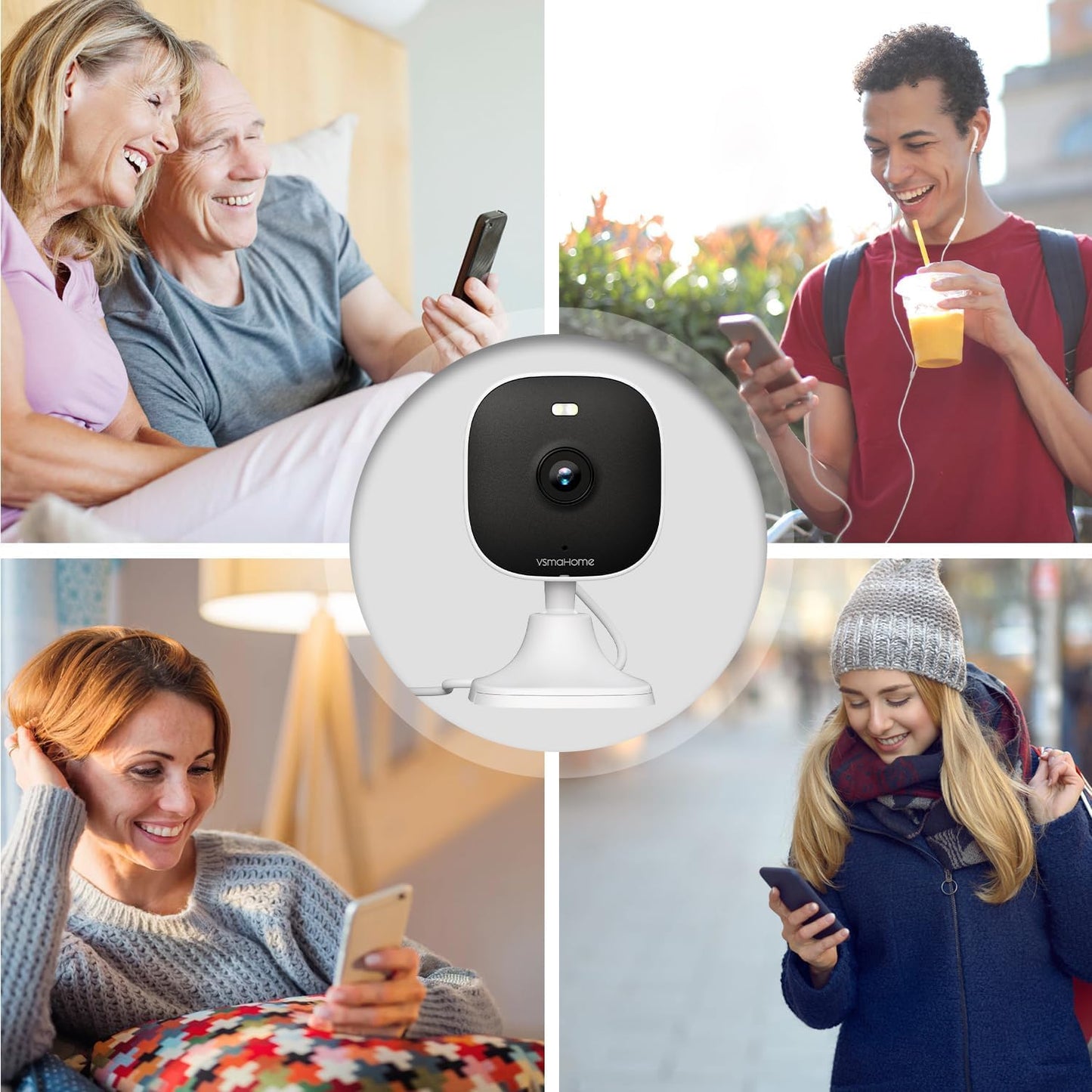 VSMAHOME 1080P 2.4G 2-Way Cameras for Home Security with Night Vision, Outdoor/Indoor Cameras for Baby/Elder/Dog/Pet