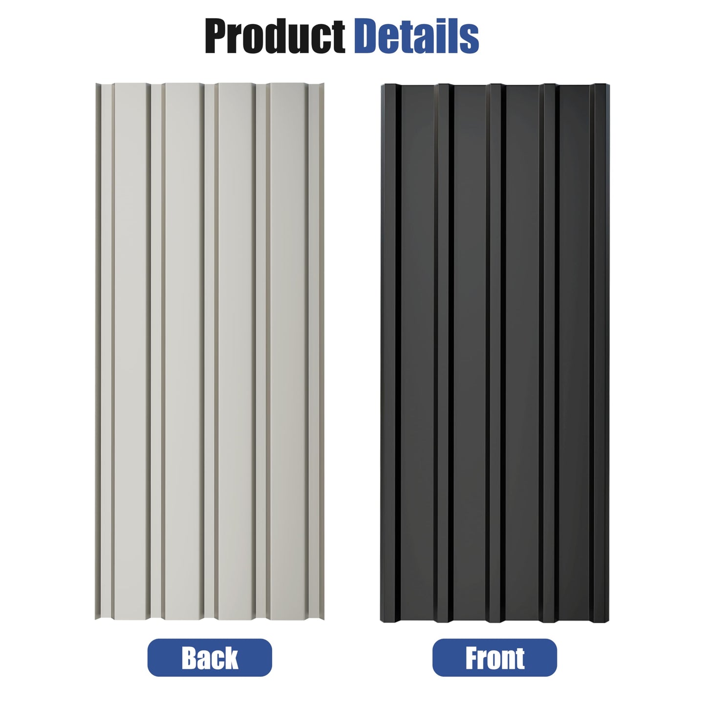 Brakki Metal Roofing Panels 20pcs 150 ft², L61.02"xW17.72" Black Corrugated Galvanized Steel Roof Panels with Screw, Heavy Duty Metal Siding Suitable for Garages Chicken Coop Sheds Stables Patio