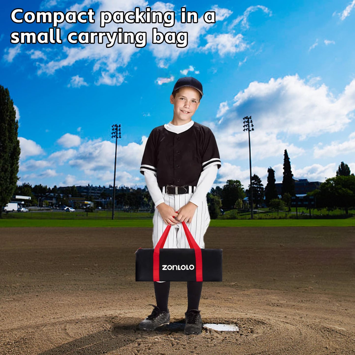 Zonlolo 6 x 6 FT Baseball Net with 3 Diffferent Targets, Portable Practice Net for Batting,Hitting,Pitching and Throwing,Compact Package with Small Carrying Bag,Great for Kids !