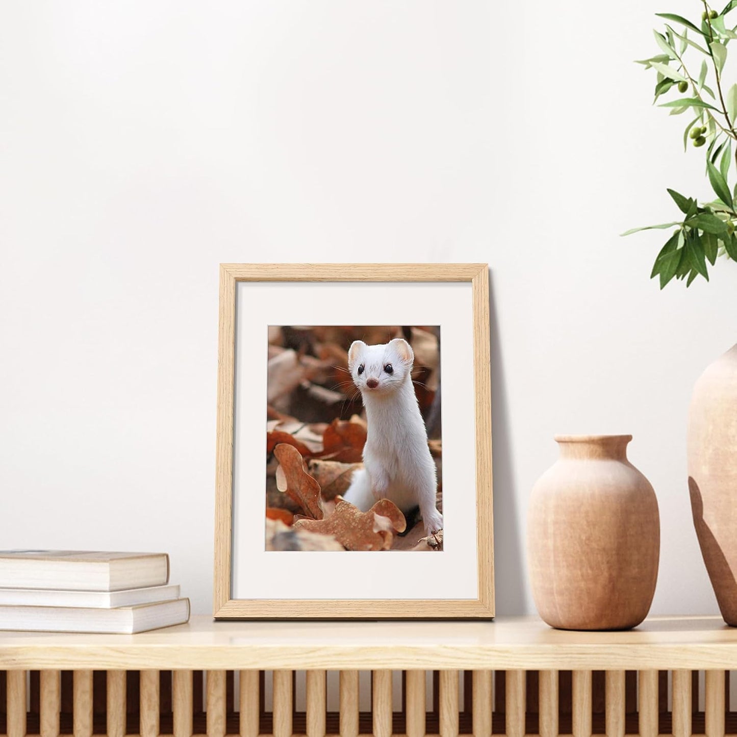 Upsimples 11x14 Picture Frame - Natural Solid Wood Frame for 8x10 or 11x14 Photos | Vertical & Horizontal Display