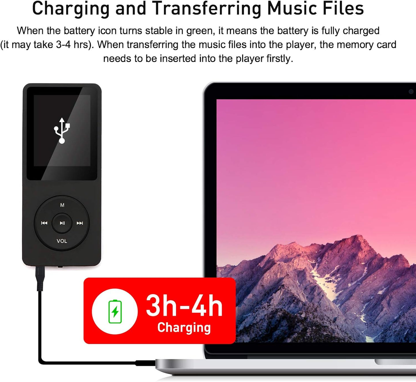 arungo MP3 64GB MP3 1.8 inch 128GB Player with Speaker Earphone Portable HiFi Lossless Sound Mini Music Player Voice