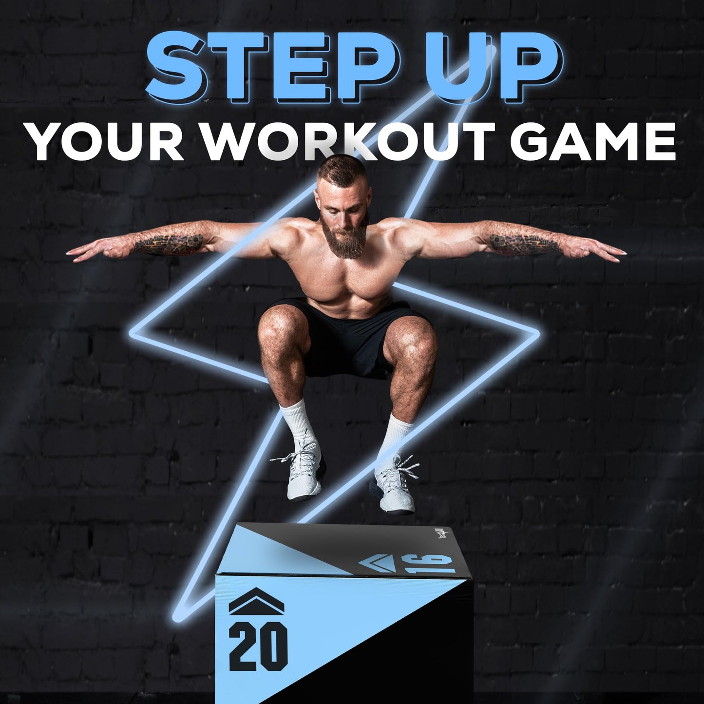 Yes4All 3 in 1 Foam Plyometric Jump Box for Training & Conditioning - Plyo Jump Box for Fitness Workout Exercise, 26.5 lb