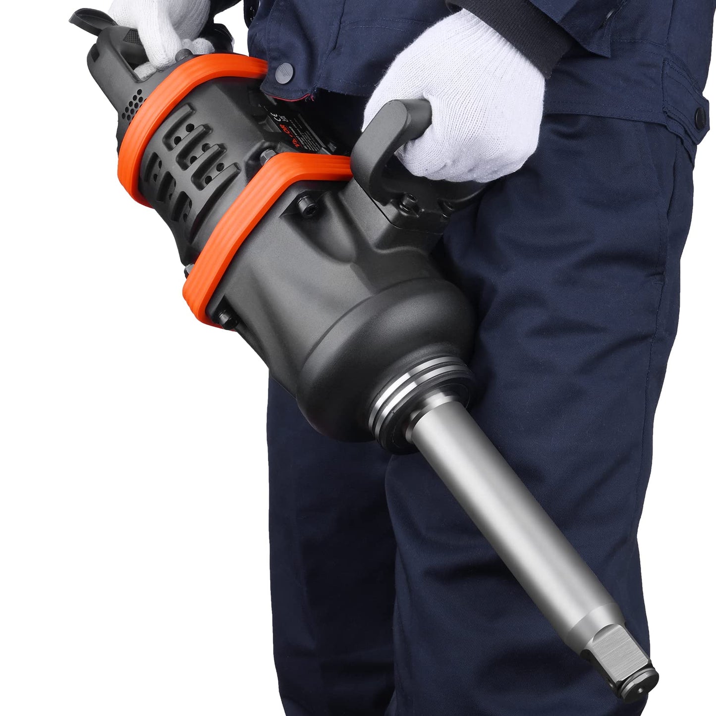 VEVOR 1 Inch Air Impact Wrench, Up to 5175 ft-lbs Beast Reverse Torque Output Pneumatic Impact w/ 8 Inch Anvil for Heavy Duty Machinery/Semi-Truck/Bus