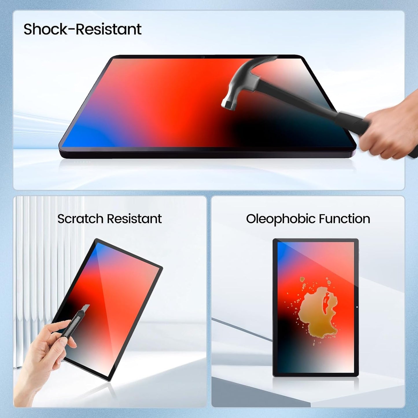 2 Pack 15.6 Inch 15.6" 9H MESWAO Screen Protector Tablet, Tempered Glass Film Only Large Tablet, Tempered Glass Film