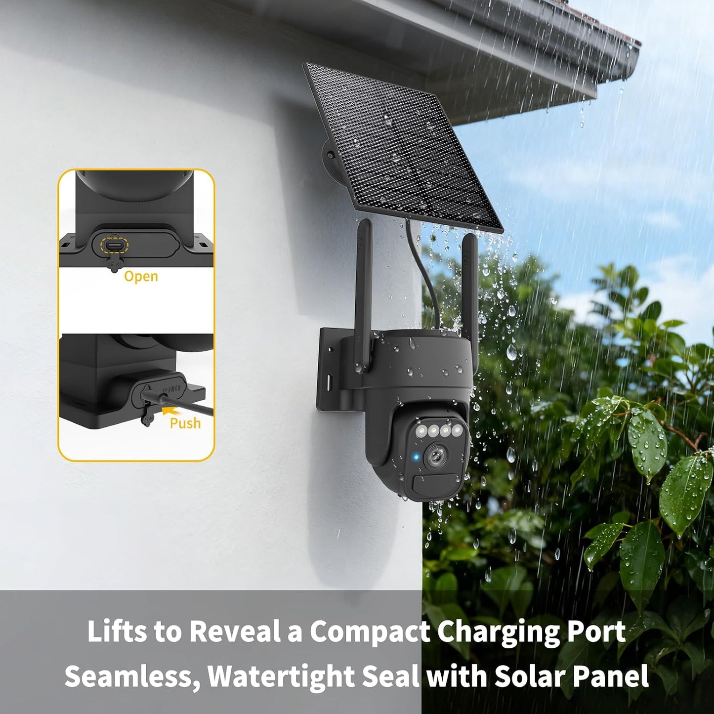 WY-LINK 360 Solar Camera Outdoor Wireless, Cameras for Home Security, Two-Way Talk, Auto Tracking, Light Alarm, Color