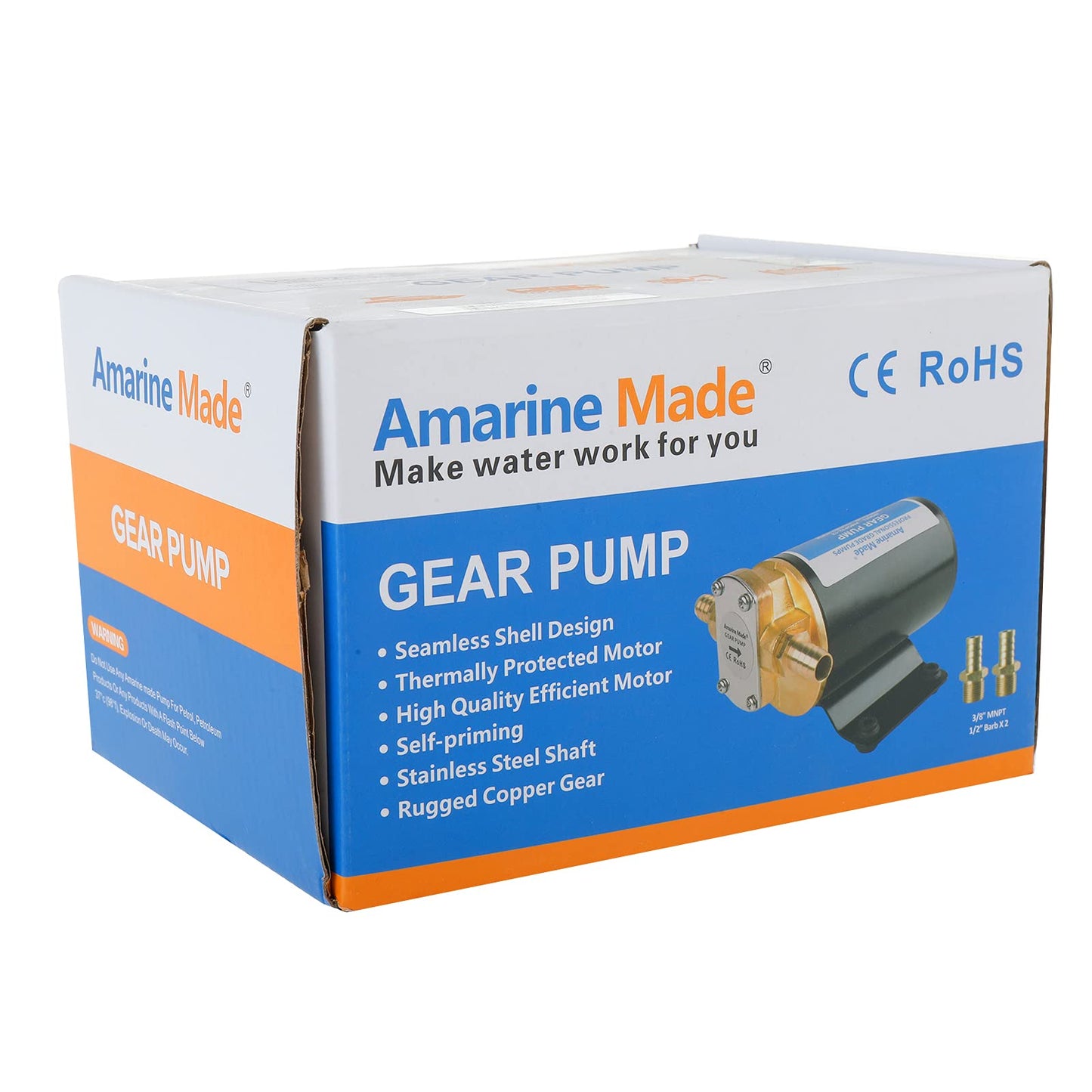 Amarine Made 12V Scavenge Impellor Gear Pump- for Diesel Fuel Scavenge Oil Transfer 3.2GPM 12LPM 6.0A (12V)
