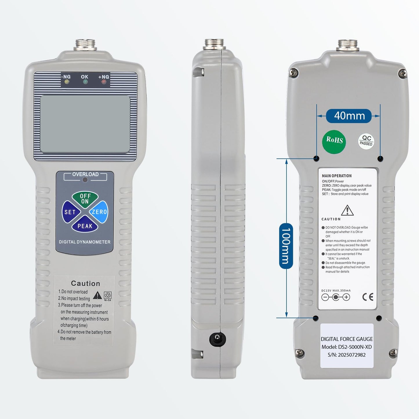 BAOSHISHAN DS2-5000N Digital Force Gauge with External Sensor