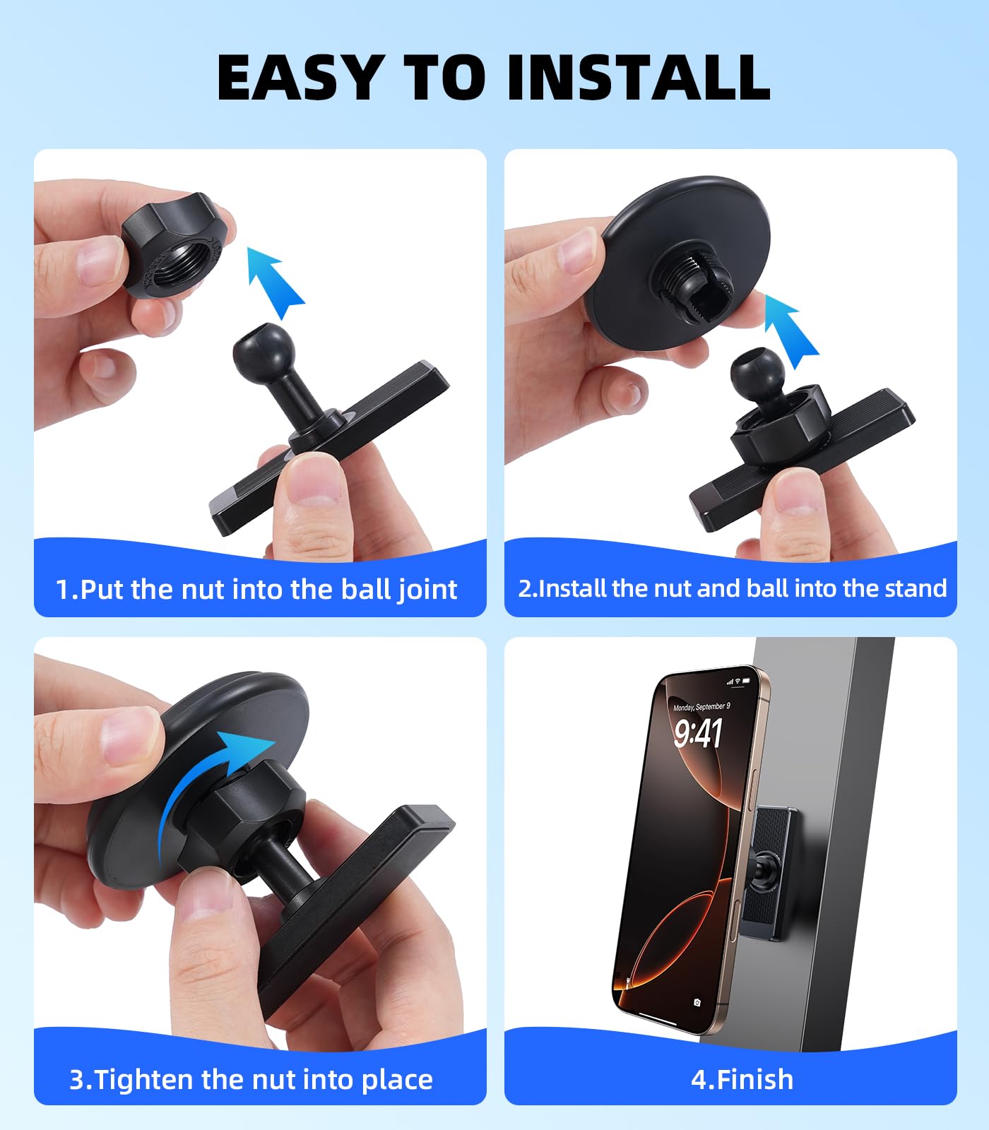 scenein Magnetic Golf Cart Phone Holder Compatible with MagSafe iPhone, Cell Phone Mount Fit for EZGO, Kandi, Yamaha, Icon, Club Car, Gym, Golf Cart Accessories Essentials Gift for Men Women Friends