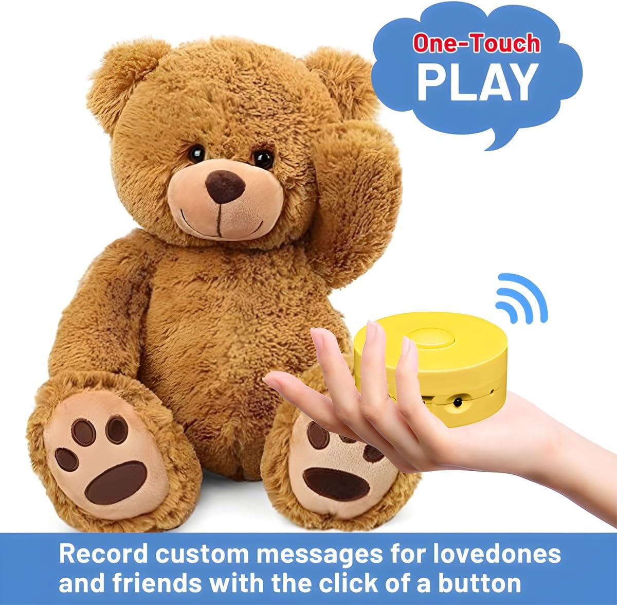 JRGKJCP 16 (2Pack Minutes Voice Recorder, Record Custom Message for Crafts, Stuffed Bear, Baby Doll, and Pillow +