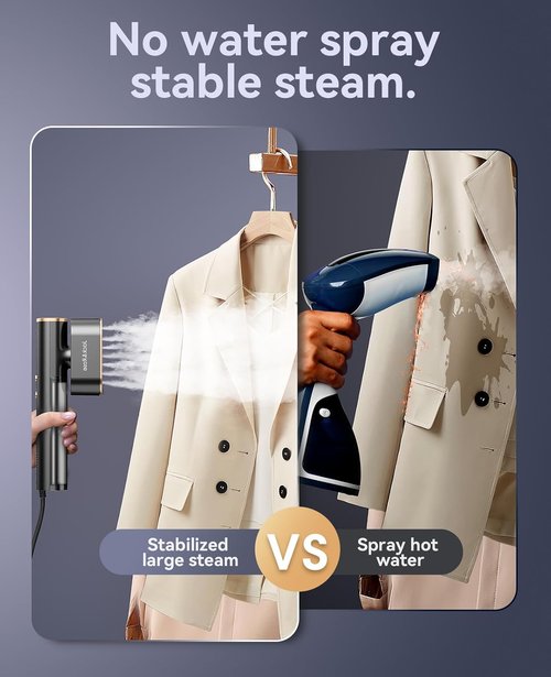 Jack & Rose Travel Steamer - 2-in-1 Portable Iron & Steamer | Fast 15s Heat-Up, Global Use, Compact Size