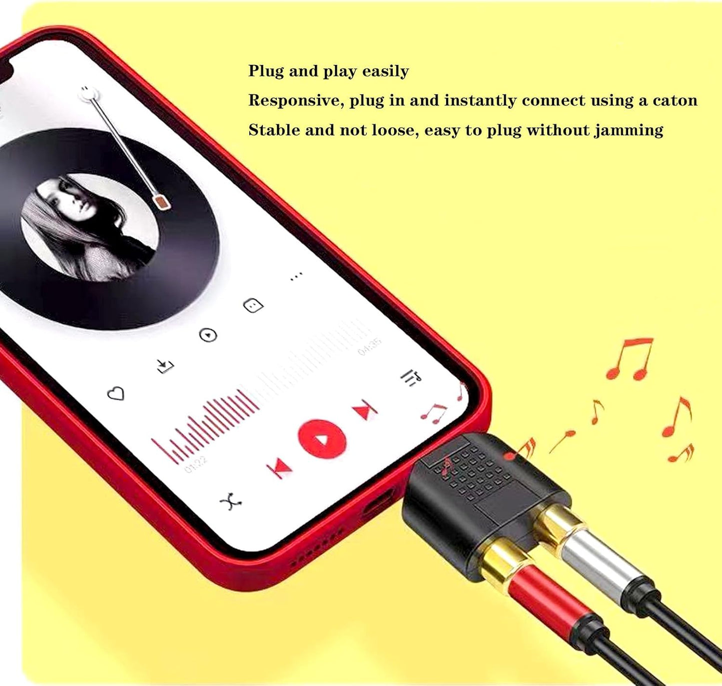 Sairps 3.5 mm 3.5mm Adapter-2 Pack TRS to Dual RCA Female, Stereo Male to Dual RCA Female Audio Headphone Jack