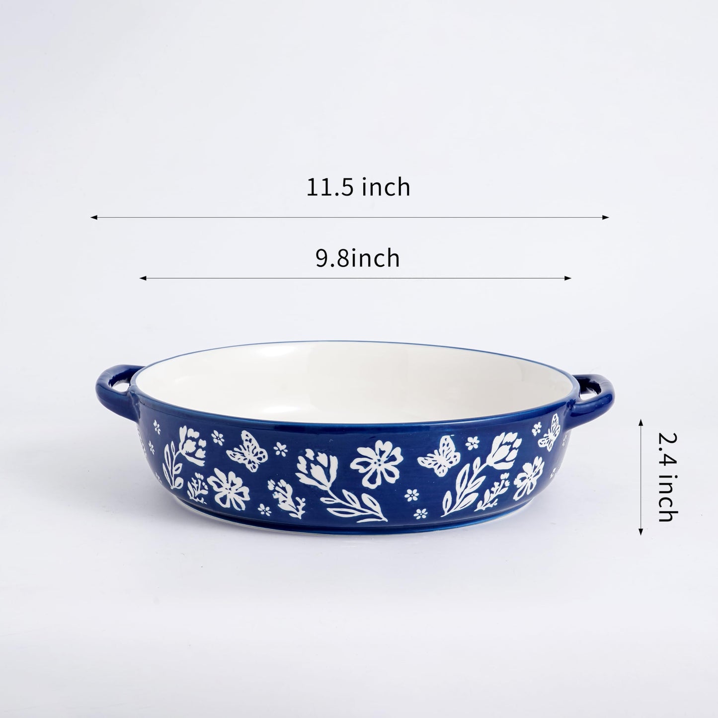 Wisenvoy Pie Pan Ceramic Pie Dish 9.8 Inches Pie Plate Porcelain Deep Dish Pie Pan Non-Stick Pie Pans