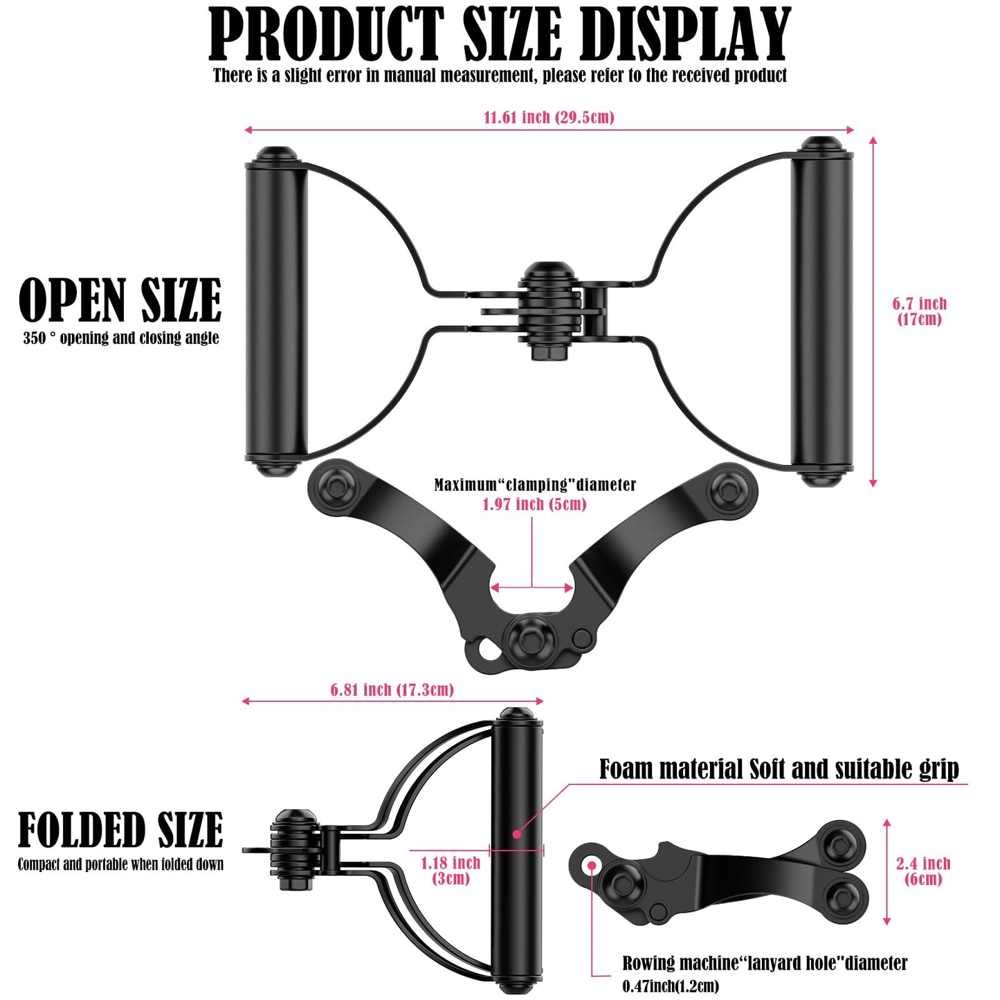 V Bar Landmine Attachment - T Bar Row Handle for Olympic Barbell, Multi-Grip V-Handle with Non-Slip Rubber Grip for Landmine Exercises, Seated Rows, Face Pulls, Strength Training (Fits 1" & 2" Bars)