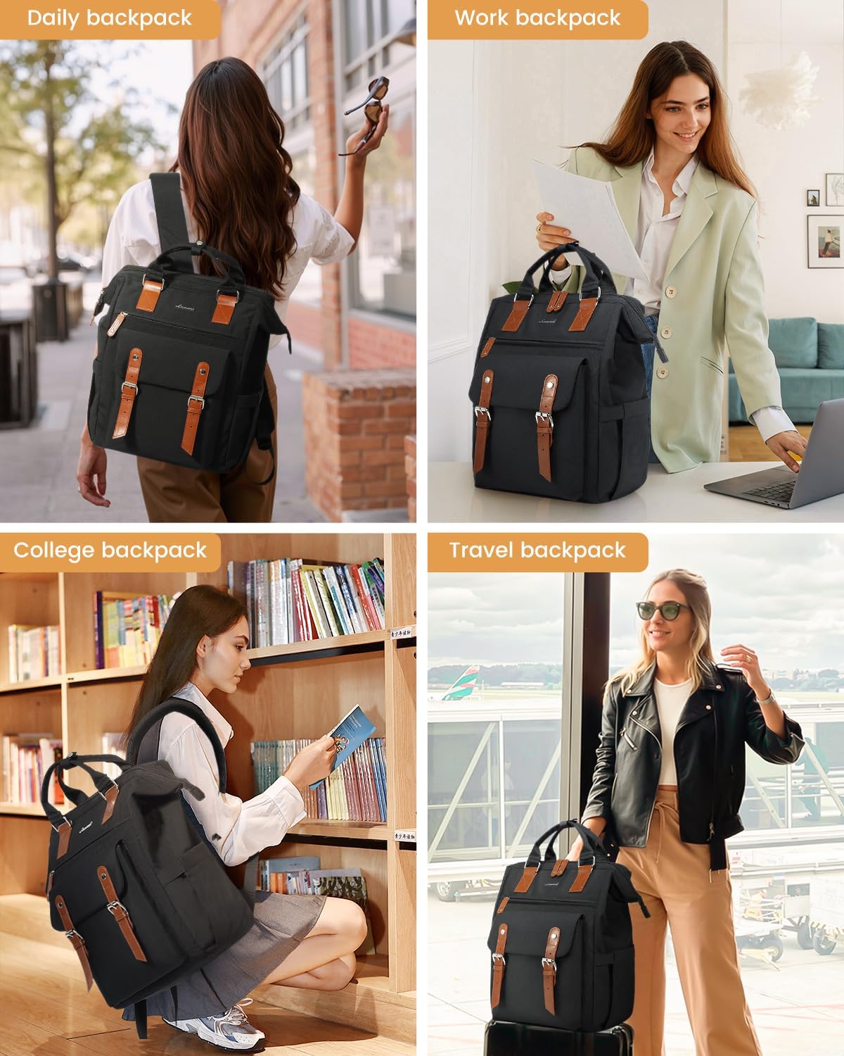 Backpack Backpack Pack, Backpack, 15.6 Inch LOVEVOOK Laptop for Women, Teacher Nurse Work Laptop Bag, Waterproof Travel