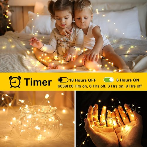 KNONEW 203FT 600 LED Outdoor Fairy Lights - Waterproof Christmas Decor with 8 Modes | Warm White