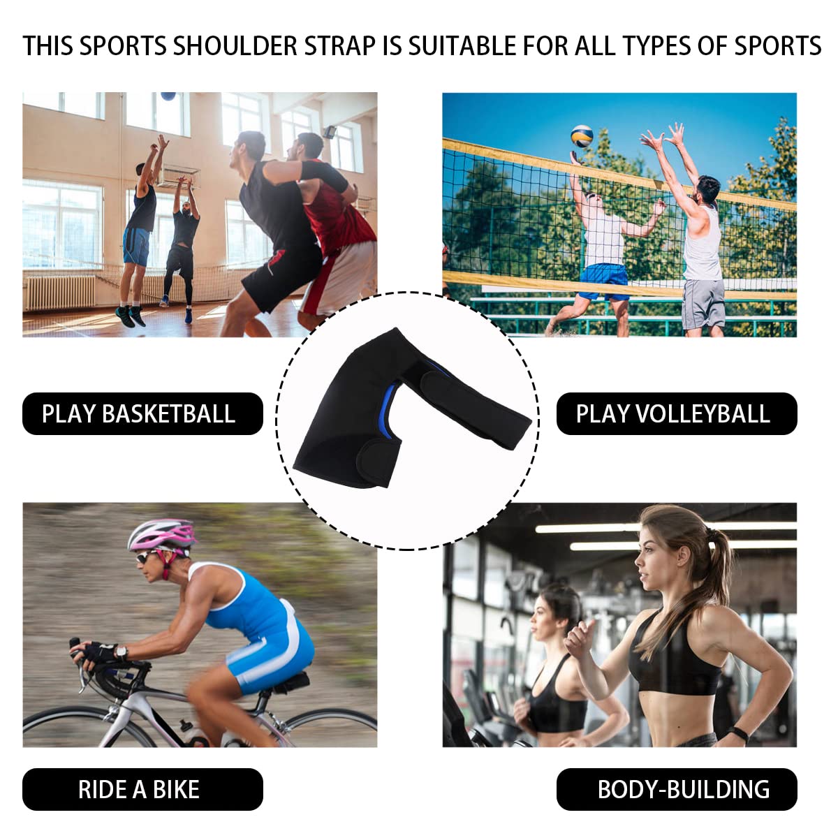 FERCAISH shoulder Adjustable Brace, Sports Protection Shoulder Strap Brace for Sleeping Outdoor Lifting Sports, Relieve Chronic Tendinitis Pain, Breathable Sports Protective Gear(R)