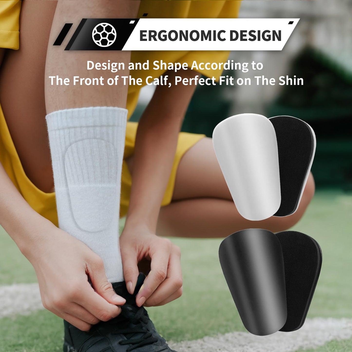 Motspo 2 Pairs Soccer Extra Mini Shin Guards for Toddler Kids Youth and Adults - Ultra Miniature Shin Guards Soccer - Extra Small Shin Pads So Light and Comfortable for Boys, Girls, Men, and Women