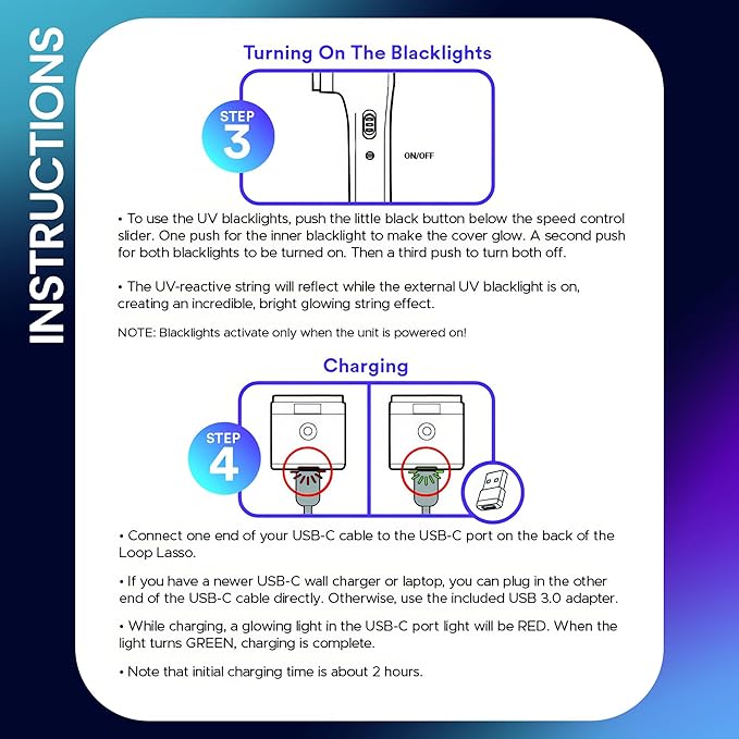 Loop Lasso NANO Glow in the Dark Rave Toys with Built-in UV Blacklight - Interactive Rope Launcher STEM Toy - Viral Flow and String Shooter Toy for Kids and Adults