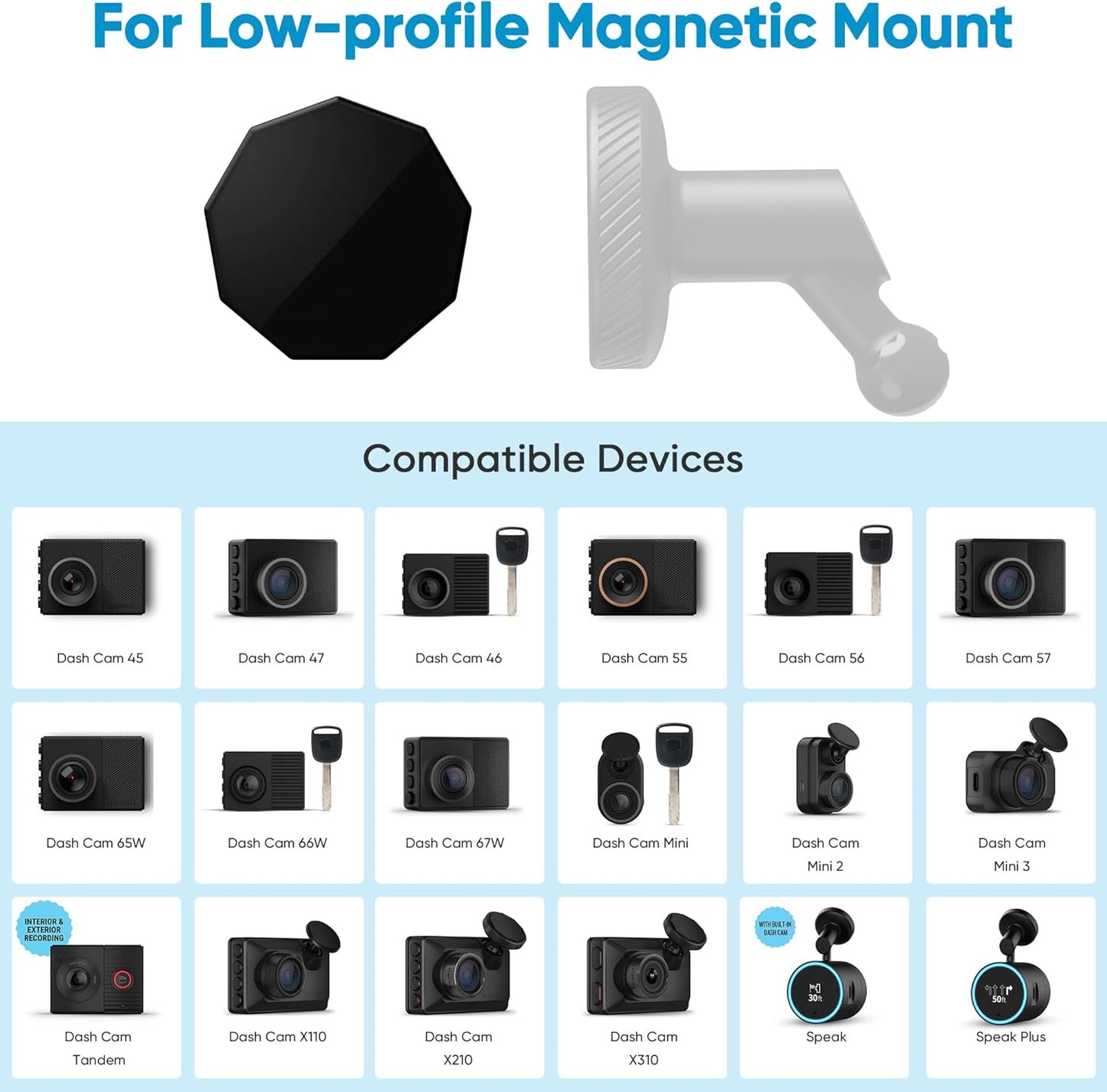 Naponal 7 45/46/47/55/56/57/65W/66W/67W/Tandem/Speak Pcs Windshield-Only Adhesive Magnets for Garmin Low-Profile