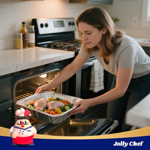 JOLLY CHEF 9x13 Aluminum Foil Pans - 30 Pack Disposable Deep Steam Pans for Roasting & Baking