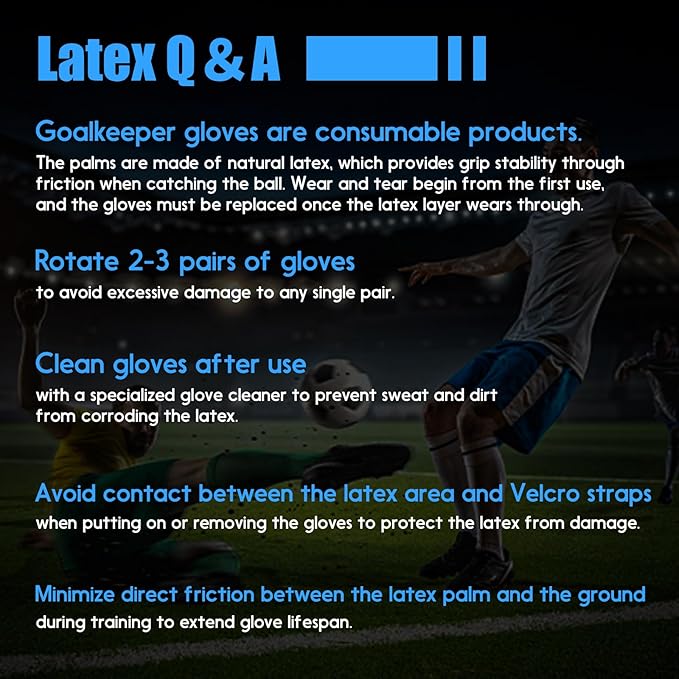 Youth&Adult Goalie Goalkeeper Gloves with Finger Protection Breathable Soccer Gloves with Strong Grips,6 Colors,Sizes 7-10