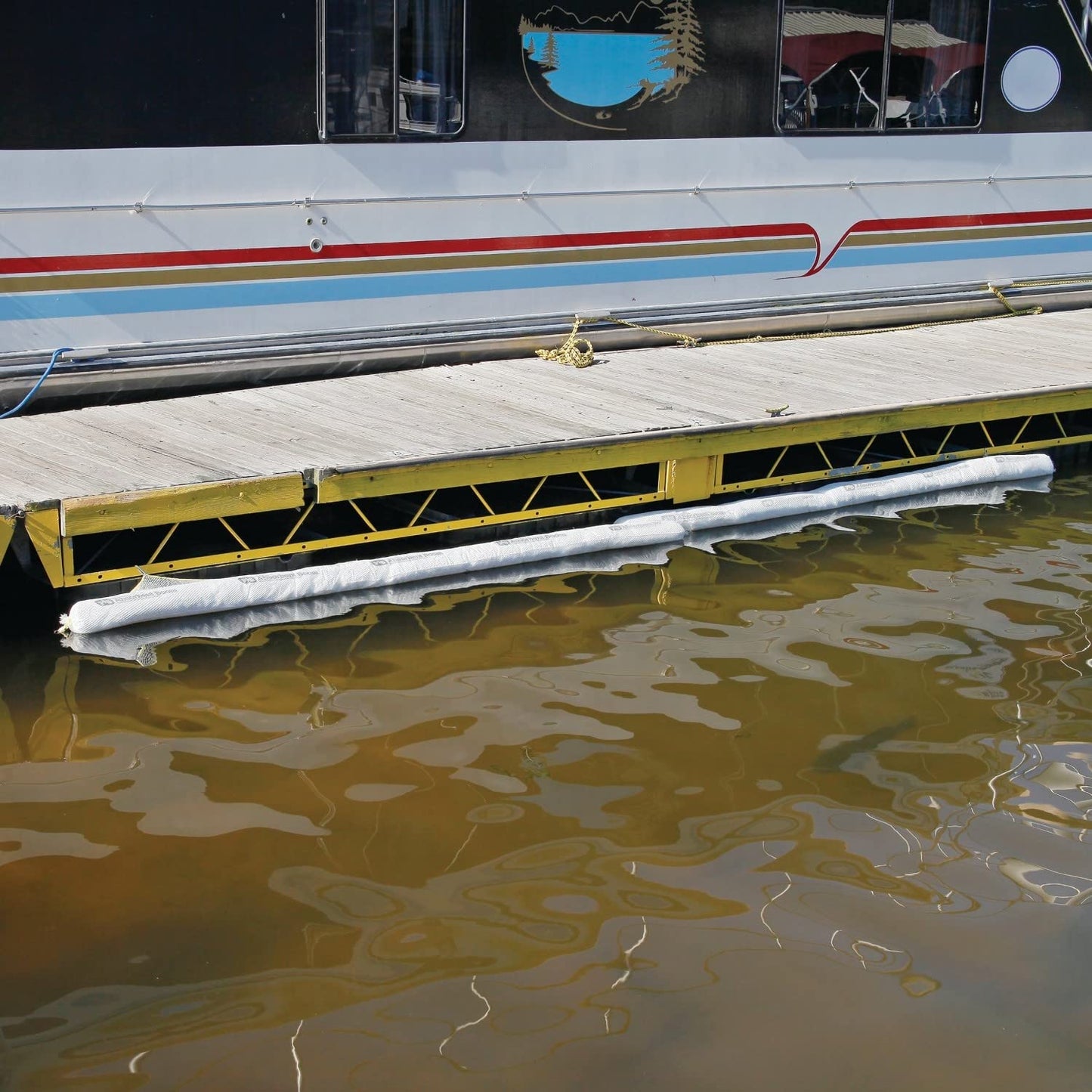PIG Oil Boom - Oil-Only Absorbent Boom - 4 Pack - 5" x 10' Boom - Absorbs up to 6 gallons per Boom - BOM405