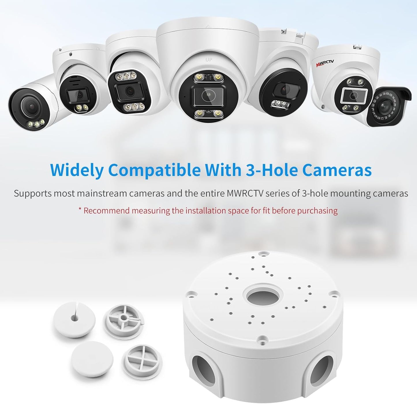 Cable(4 Pack) Universial Security Camera Junction Box ABS Waterproof Wall Mounting Brackets for CCTV Camera Hide